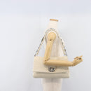 Miu Miu Matelasse Chain Shoulder Bag Leather 2way White Silver Auth 202695A-35