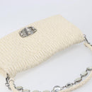 Miu Miu Matelasse Chain Shoulder Bag Leather 2way White Silver Auth 202695A-6