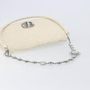 Miu Miu Matelasse Chain Shoulder Bag Leather 2way White Silver Auth 202695A-7