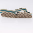 GUCCI GG Canvas Sherry Line Waist Bag Beige Silver 28566 Auth 202696A-12