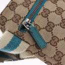 GUCCI GG Canvas Sherry Line Waist Bag Beige Silver 28566 Auth 202696A-24