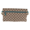 GUCCI GG Canvas Sherry Line Waist Bag Beige Silver 28566 Auth 202696A-3