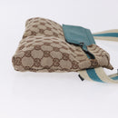 GUCCI GG Canvas Sherry Line Waist Bag Beige Silver 28566 Auth 202696A-4