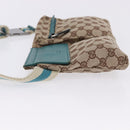 GUCCI GG Canvas Sherry Line Waist Bag Beige Silver 28566 Auth 202696A-5