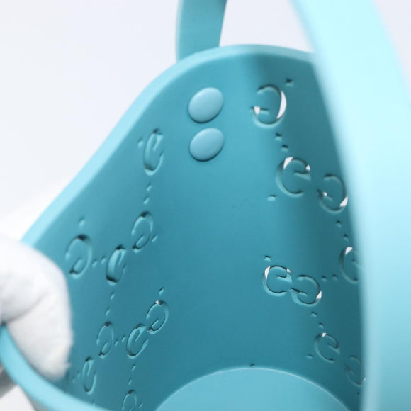 GUCCI Children's Hand Bag rubber Turquoise Blue 723051 Auth 202697M