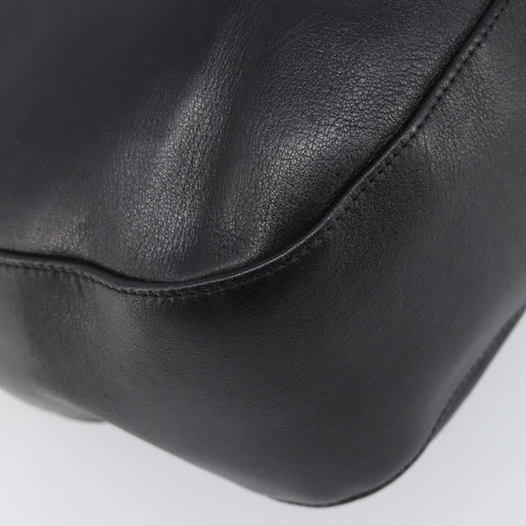 BALLY Shoulder Bag Leather Black Gold Auth 202700V