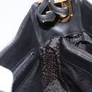 BALLY Shoulder Bag Leather Black Gold Auth 202700V-18