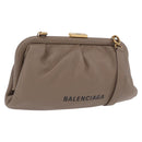 BALENCIAGA Cloud XS Shoulder Bag Leather Beige Gold 618895 Auth 202701V-1