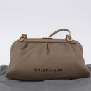 BALENCIAGA Cloud XS Shoulder Bag Leather Beige Gold 618895 Auth 202701V-12
