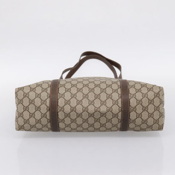 GUCCI GG Supreme Tote Bag PVC Beige Auth 202702
