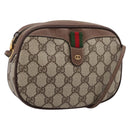 GUCCI GG Supreme Web Sherry Line Bag PVC Beige Gold 007 58 6112 Auth 202703-1
