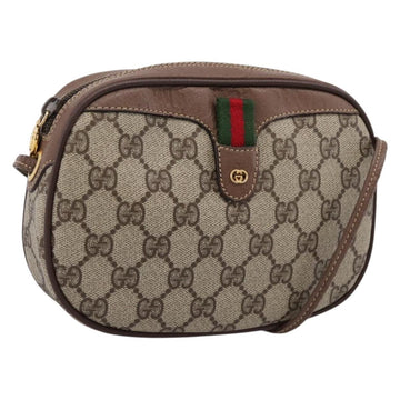GUCCI GG Supreme Web Sherry Line Bag PVC Beige Gold 007 58 6112 Auth 202703