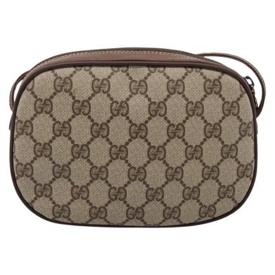 GUCCI GG Supreme Web Sherry Line Bag PVC Beige Gold 007 58 6112 Auth 202703 - 0