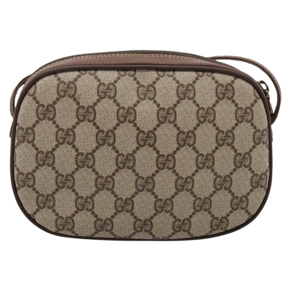 GUCCI GG Supreme Web Sherry Line Bag PVC Beige Gold 007 58 6112 Auth 202703