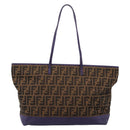 FENDI Zucca Canvas Tote Bag Black Brown Auth 202705-3