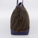 FENDI Zucca Canvas Tote Bag Black Brown Auth 202705-5