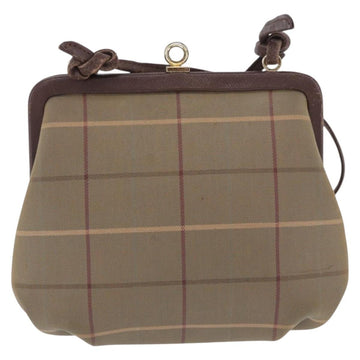 Burberrys Nova Check Shoulder Bag Canvas Beige Gold Auth 202710 - 0