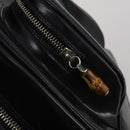 GUCCI Bamboo Shoulder Bag Patent Leather Black Silver 003 2113 0127 Auth 202711-17