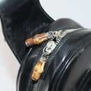 GUCCI Bamboo Shoulder Bag Patent Leather Black Silver 003 2113 0127 Auth 202711-10