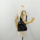 GUCCI Bamboo Shoulder Bag Patent Leather Black Silver 003 2113 0127 Auth 202711-24