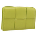 BOTTEGA VENETA Cassette Maxi INTRECCIATO Card Case Leather Green Auth 202712M-1