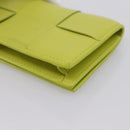 BOTTEGA VENETA Cassette Maxi INTRECCIATO Card Case Leather Green Auth 202712M-15