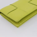 BOTTEGA VENETA Cassette Maxi INTRECCIATO Card Case Leather Green Auth 202712M-16