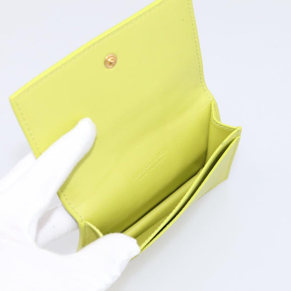 BOTTEGA VENETA Cassette Maxi INTRECCIATO Card Case Leather Green Auth 202712M