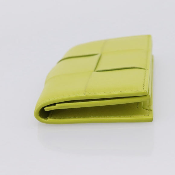 BOTTEGA VENETA Cassette Maxi INTRECCIATO Card Case Leather Green Auth 202712M