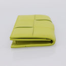 BOTTEGA VENETA Cassette Maxi INTRECCIATO Card Case Leather Green Auth 202712M-4