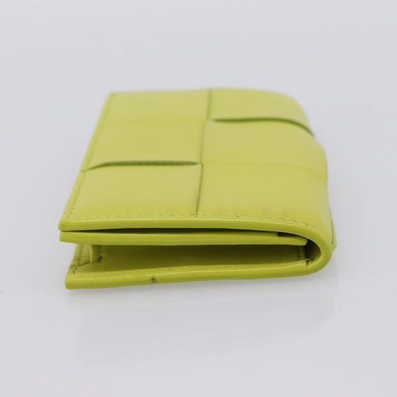 BOTTEGA VENETA Cassette Maxi INTRECCIATO Card Case Leather Green Auth 202712M