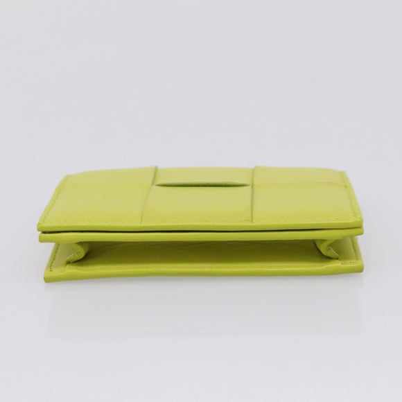 BOTTEGA VENETA Cassette Maxi INTRECCIATO Card Case Leather Green Auth 202712M