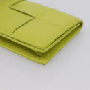 BOTTEGA VENETA Cassette Maxi INTRECCIATO Card Case Leather Green Auth 202712M-7