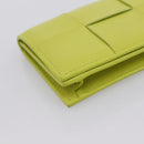 BOTTEGA VENETA Cassette Maxi INTRECCIATO Card Case Leather Green Auth 202712M-14