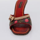 LOUIS VUITTON Monogram Cherry Mule Sandals 36 Marron LV Auth 202717-16