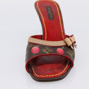 LOUIS VUITTON Monogram Cherry Mule Sandals 36 Marron LV Auth 202717-6