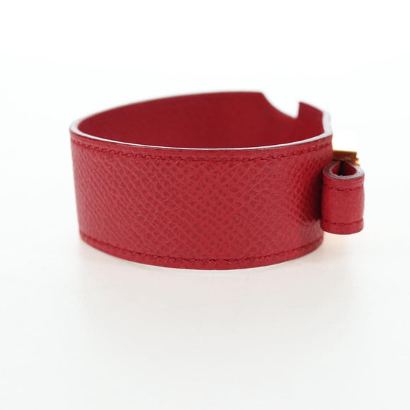 HERMES Artemis Bracelet Leather Red Auth 202720M