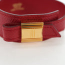 HERMES Artemis Bracelet Leather Red Auth 202720M-5