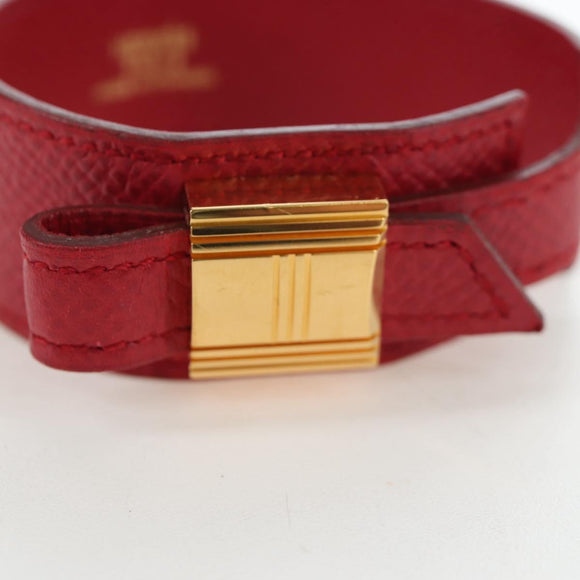 HERMES Artemis Bracelet Leather Red Auth 202720M