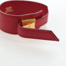 HERMES Artemis Bracelet Leather Red Auth 202720M-6
