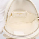 CHANEL Camelia Coin Purse Lamb Skin White Gold CC Auth 202721M-15