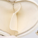 CHANEL Camelia Coin Purse Lamb Skin White Gold CC Auth 202721M-18