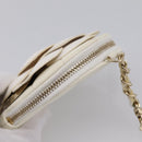 CHANEL Camelia Coin Purse Lamb Skin White Gold CC Auth 202721M-6