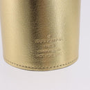 LOUIS VUITTON Monogram Pocrayon Gaston Pen Case Gold LV Auth 202723A-9