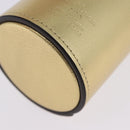LOUIS VUITTON Monogram Pocrayon Gaston Pen Case Gold LV Auth 202723A-14