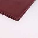 HERMES Calvi Card Case Leather Red Auth 202724M-15