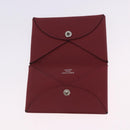HERMES Calvi Card Case Leather Red Auth 202724M-8