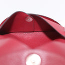HERMES Calvi Card Case Leather Red Auth 202724M-10