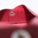 HERMES Calvi Card Case Leather Red Auth 202724M-11