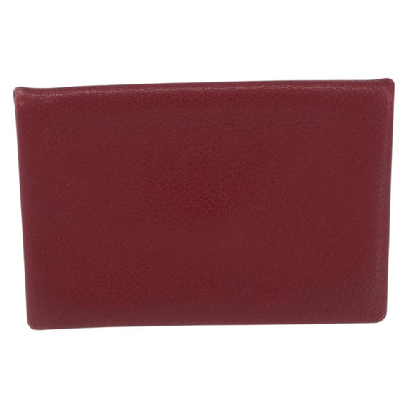 HERMES Calvi Card Case Leather Red Auth 202724M